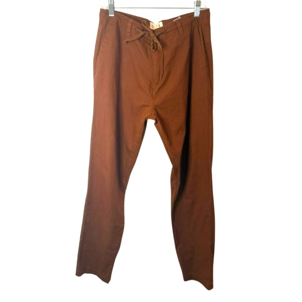 E.T.A. 100% Cotton Pull-on Straight Leg Pant in Burnt Brown Womens sz. 32EU 2US